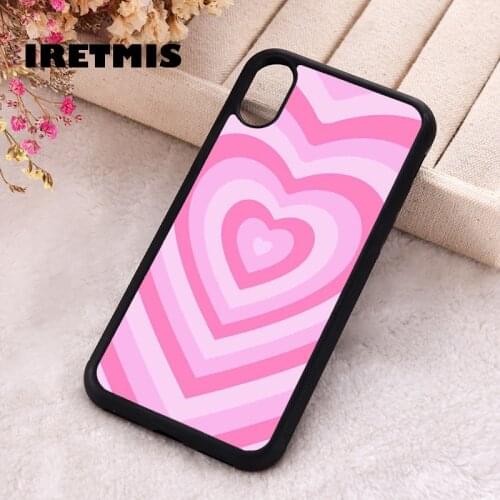 Iretmis 5 5S SE 2020 Phone Cover Case for iPhone 6 6S 7 8 Plus X Xs XR 11 12 Mini Pro Max Silicone TPU Cupid heart pink