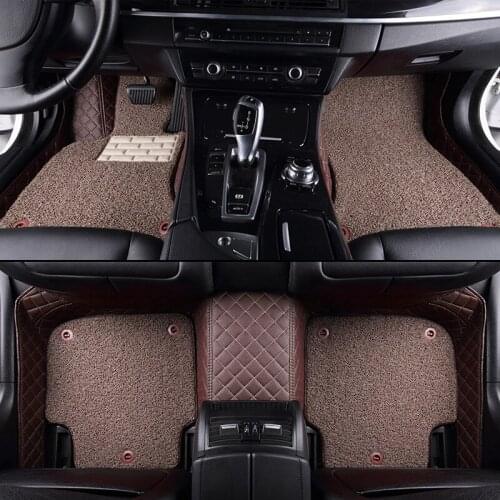 CUWEUSANG Custom Car Floor Mats for BAIC MOTOR all models BJ40 BJ80 BJ20 D20 D70 D50 D60 X25 X55 X65 CC 35 BW007 Double foot mat