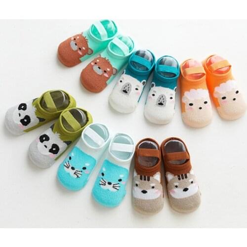 Baby socks Girls Boys Cute Cartoon anti-slip Cotton Toddler Floor Socks Fashion Animal pattern First Walker Shoes 0-3Y