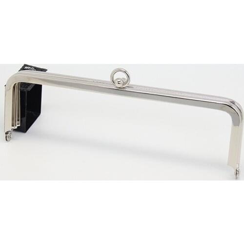 E430 13cm*5cm Round bead square silver no hole glue purse frame clasp DIY Coin Purse Kiss lock bag accessories