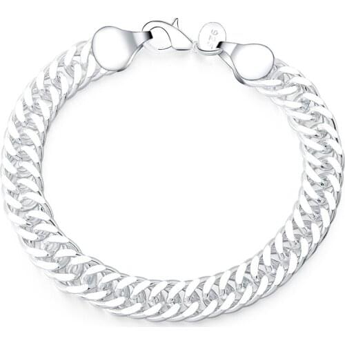 10mm Husband Bracelets Gifts Authentic 925 Sterling Silver Women Chain Bracelet Fashion Mens Jewelry Handsome Men Bracelet