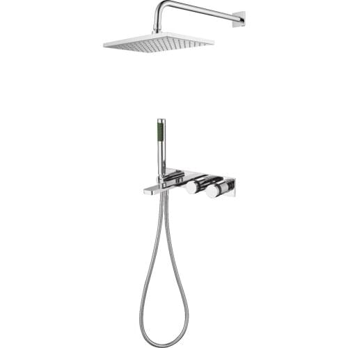 Chrome brass bathroom Rainfall shower faucet set with 8 inch brass shower head exquisite switch- wall mounted Multi-function