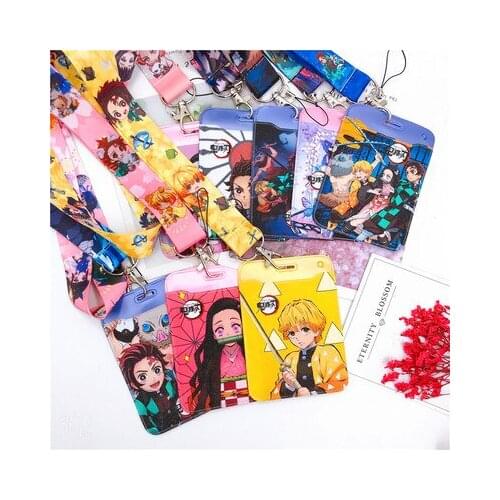 IVYYE Kimetsu no Yaiba Anime Card Holder Cartoon Credit Bags Coin Bus Cards Key chain Girls Gifts