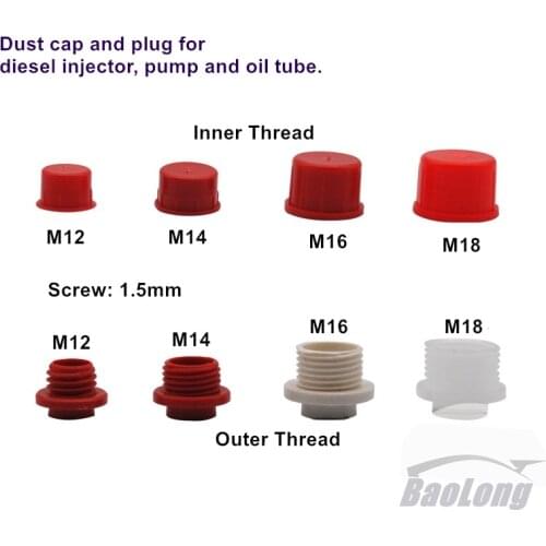 Diesel common rail injector connector dust cap 350pcs, fuel pump oil tube dust plug M12 M14 M16 M18
