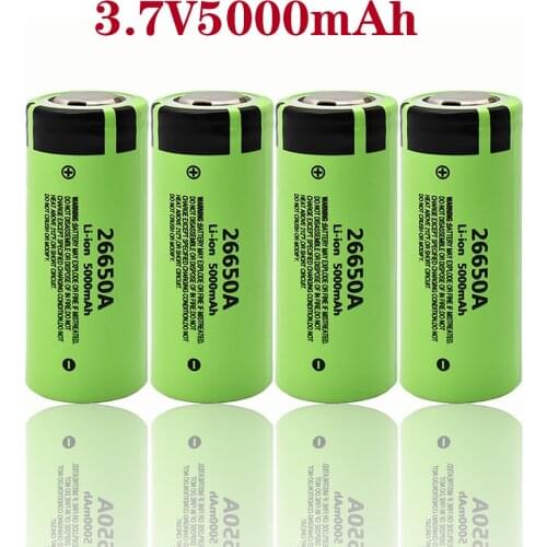NEWEST 100% Original 26650 20A Power Rechargeable Lithium Battery 26650A , 3.7V 5100mAh . Suitable for Flashlight