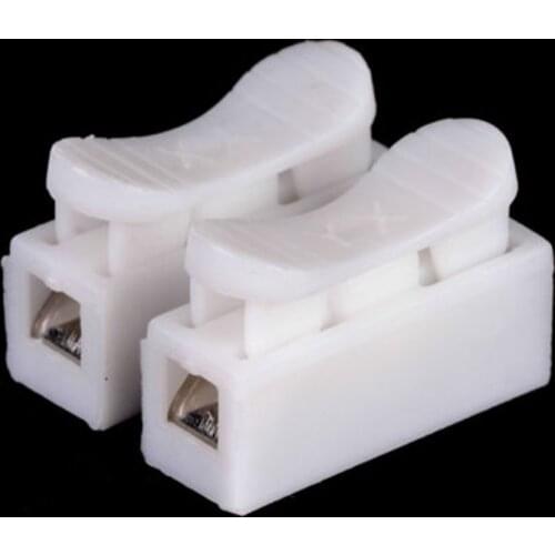 Lot 50pc Self Locking Electrical Cable Connector Quick Splice Lock Wire Quick Connect Terminal 20*17.5*13.5mm 2pin Connector