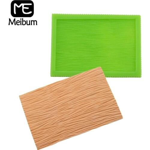 Meibum Tree Bark Pattern Cake Fondant Mold Silicone Molds Wood Rind Pastry Baking Tools GumPaste Sugar Craft Decorating Mould