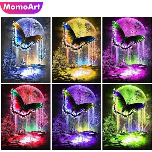 MomoArt 5D DIY Diamond Painting Butterfly Mosaic Sale Diamond Embroidery Animal Full Square Round Drill Home Decorations