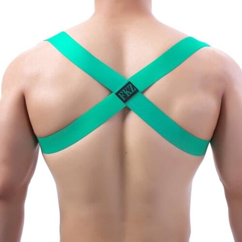 Male Sexy Lingerie chest Harness X-Shape Men Bondage Back Gay Bondage Men Wide Shoulder Harness Men Muscle Nylon Harness Belt