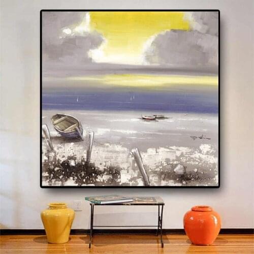 Wall Pop Art Modular Cuadros Pictures Poster Canvas Sailboat Beach Seascape House Painting Prints Home Decor Restaurant no frame