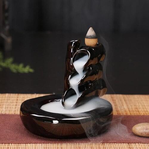 New Arrival Creative Ceramic Waterfall Backflow Incense Burners Holder Censer Diffuser Home Decor Wholesale Dropshipping