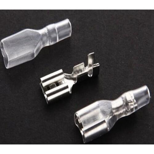 50pcs 4.8mm Crimp Terminals Insulated Seal Electrical Wire Connectors Crimp Terminal Female Spade Connector Assortment Kit