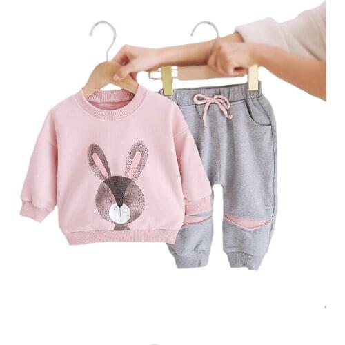 Toddler Baby Girls Pure Cotton Clothing Set Cartoon Rabbit For Girl 1-4 Years Kids Casual Comfortable Birthday Present Clothing