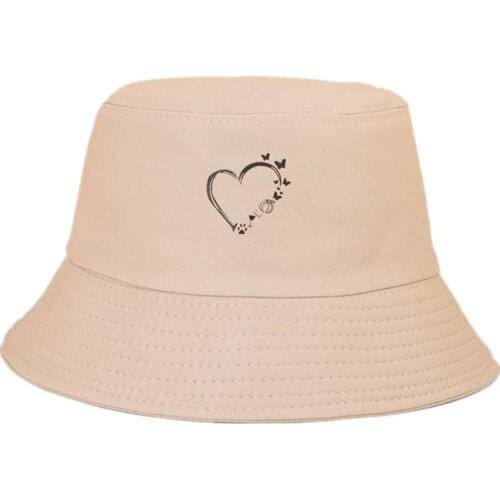 Cotton Butterfly Love Heart Print Bucket Hat Fisherman Hat Outdoor Travel Hat Sun Cap Hats for Men and Women 438