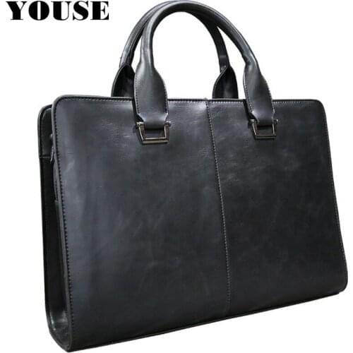Mens Leather Briefcase 2021 Fashion Document Bags Husband Large Travel Womens Laptop Messenger Business Outdoor Sports Tablet