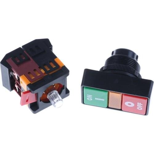 PPBB-30N 220V AC LED Red Green ON/OFF START STOP Momentary Push Button Switch High Qualtiy