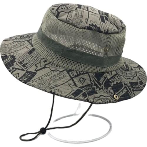 Outdoor Activities Sunscreen Breathable Unisex Bucket Hats Man Women Fishing Camping Windproof Flat Top Caps Camouflage Hat F31