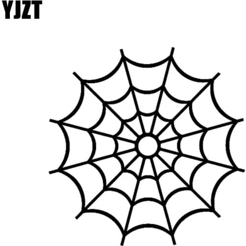 YJZT 12.7CM*12.7CM New Spider Web Cobweb Vinyl Decal Car Sticker Black/Silver C19-0256