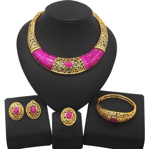 Yulaili High-Quality Exaggerated Fashion Brazilian Gold Jewelry Set Fashionable and Charming Bride Luxury Wedding Jewelry Sets