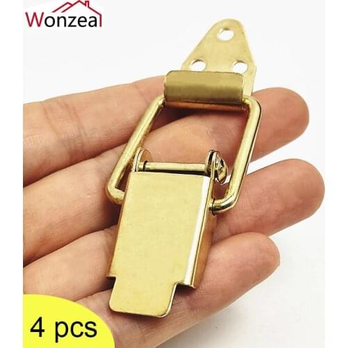 4PC Cabinet Box Locks Loaded Latch Catch Toggle 80*18mm Iron Hasps For Sliding Door Window Furniture Hardware Accessories