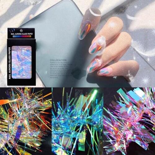 1 Box Nail Sticker Attractive DIY Waterproof Glass Paper Stickers Nail Art Decorations for Girls