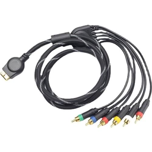 1pcs Multi AV Out Cable 1.8m 6FT Component for PlayStation 3 PS3 PS2 Game Accessories Connect TV Sound Lead Braided Cables