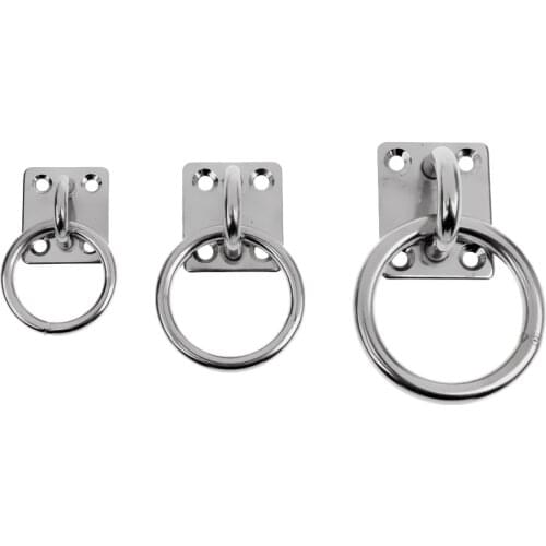 1Pcs Durable Boat Square Pad Eye Plate Eye Hook With Ring 304 Stainless Steel 5mm 6mm 8mm Eye for Marine Boat Yacht Accessories