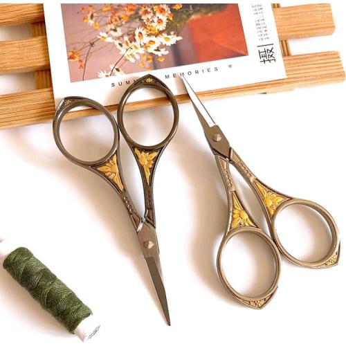 1Pcs Stainless Steel Vintage Scissors Sewing Fabric Cutter Embroidery Scissors Tailor Scissor Sewing Thread Scissor Yarn Shears