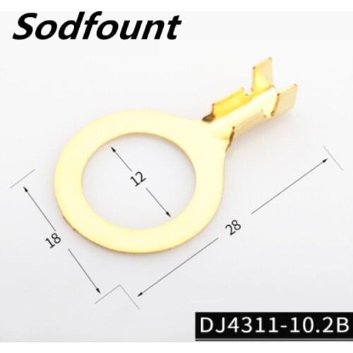 100PCS DJ4311-12.2B 12.2mm round lug ring grounding ring terminal thickness 0.4mm inner diameter 12MM