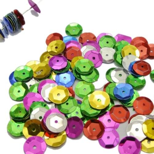 2000 Mixed Color 10mm CUP round loose sequins Paillettes sewing Wedding craft
