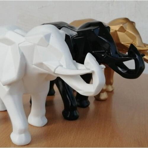 26cm Modern simple elephant ornament decoration nordic creative model house home geometric origami elephant animal sculpture