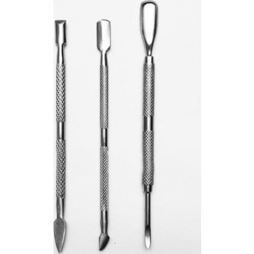 3Pcs/Set Stainless Steel Double Head Dead Skin Push Nail Pusher Cuticle Nail Pusher Manicure Nail Care Tool For Nail Women Men
