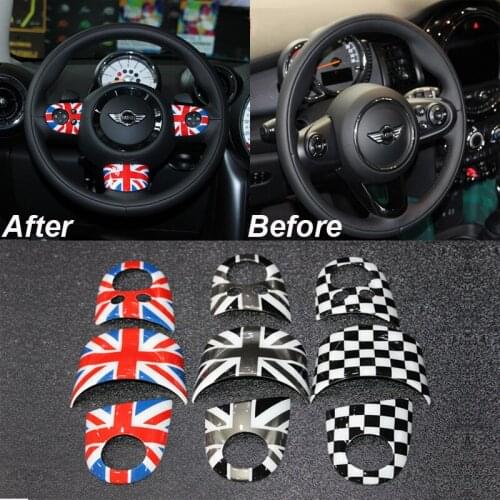 3pcs/lot PC car steering wheel sticker car interior decoration sticker For BMW MINI COOPER R55 R56 R60