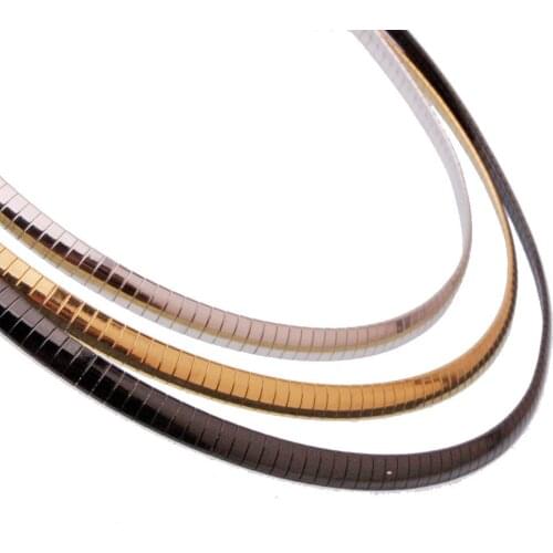 45cm 3/4/6/8mm Wide Men Women Classic Chains Snake Herringbone Necklaces Stainless Steel Gold Black Color Mens Jewelry