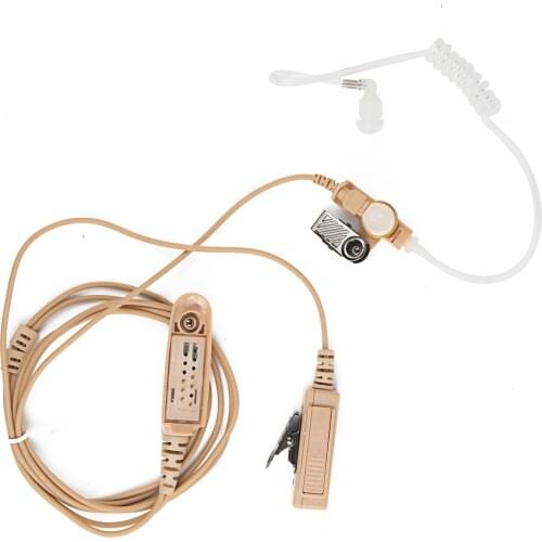 FBI Style Beige Acoustic Air Tube Headset Earpiece Mic for Motorola Radio GP328 GP338 HT750 HT1250 PR860 PRO5150 PRO5350 MTX150