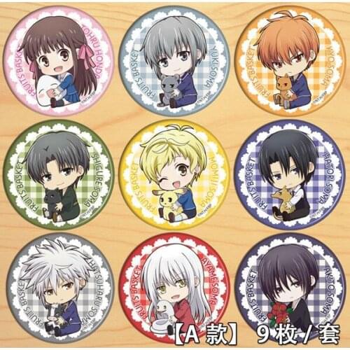 Anime Fruits Basket Honda Tooru Soma Kyo Soma Ayame Figure 4642 Badges Round Brooch Pin Gifts Kids Collection Toy