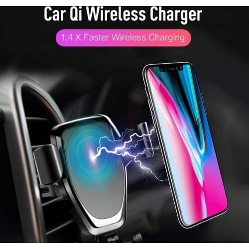 Car Wireless Fast Charger Phone Holde for iPhone Xs Max XR X Samsung Intelligent Infrared Sensor Car Charger Car accessories