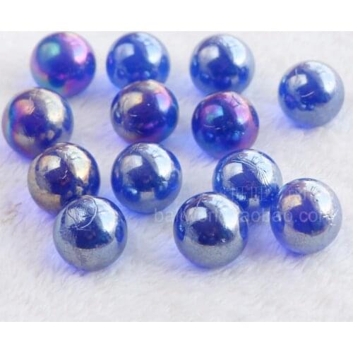 Free shipping 40pcs/lot 2cm 20mm diameter blue pearl beads in blue glass ball marbles aquarium vase decoration marbles