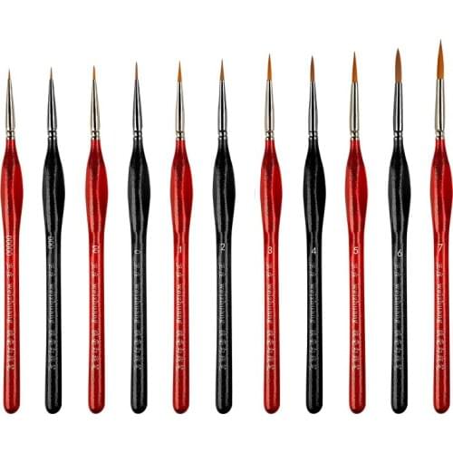 Wooden Sketch Pen 1Set Numbers Brushes Artistic Accessories Multipurpose Red/Black Painting Supplies Oil Painting Pens