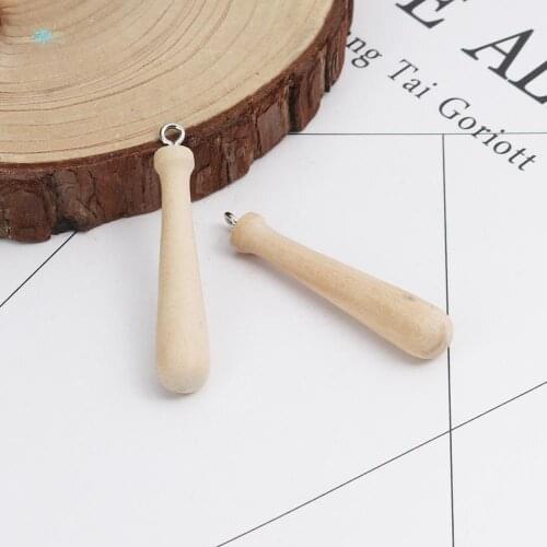 DoreenBeads Fashion PU & Wood Sport Pendant Baseball Sticks White & Red Color Charms Jewelry DIY Findings 26mm x 22mm, 2 PCs