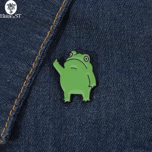 Wholesale Cartoon Frog Enamel Brooch Magic Frog Prince Lapel Pin Funny Animal Badge Gift For Friends