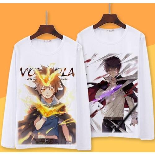 Hitman Reborn! Cosplay T Shirt Sawada Tsunayoshi Hibari Kyoya Spring Autumn Long Sleeve T-shirt Gokudera Hayato Cartoon Top Tee
