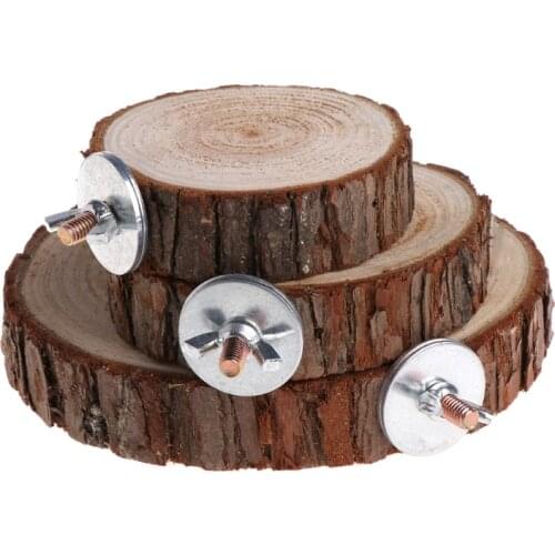 New Pet Parrot Bird Cage Perch Perches Platform Round Wooden Stand Board For Chinchilla Squirrel Birds Resk Toy 8/10/14cm