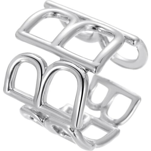 Silver Plated Letter B Ring Vintage English Index Finger Rings For Women Jewelry Creative Gold Silver Color Ring Jewellery Anel