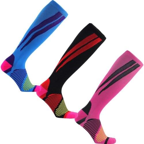 Men Women Compression Socks Breathable Deodorize gradient Pressure Circulation Anti-Fatigu Knee High Orthopedic Support Stocking