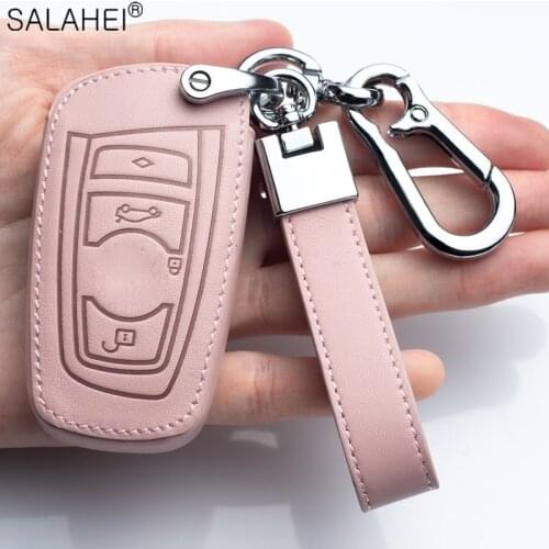 Leather Car Remote Key Case Cover For BMW 1 2 3 4 5 6 7 Series X1 X3 X4 X5 X6 F30 F34 F10 F07 F20 G30 F15 F16 Protection Shell