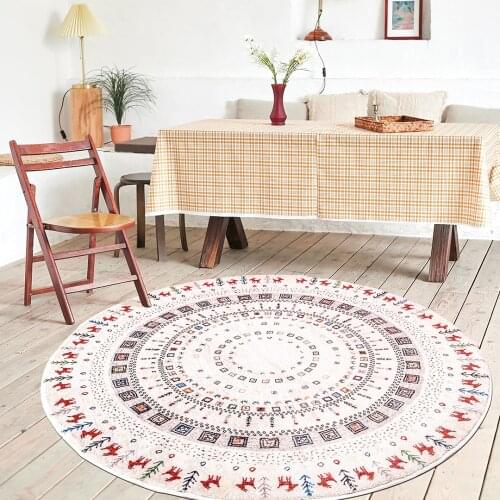 Morocco Round Carpets Soft Computer Chair Shaggy Floor Mat Nordic Carpet For Living Rug Mat Bedroom Kid Crawling Rugs Room