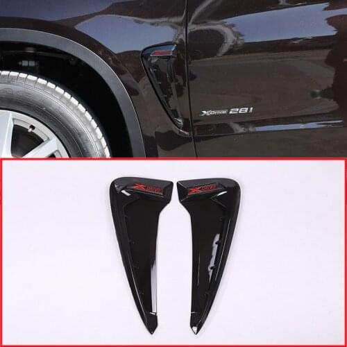 2Pcs Red Parts For BMW X Series X5 F15 X5M F85 Shark Gills Side Vent Stickers ABS Car Front Fender Side Air Vent Cover Trim 14