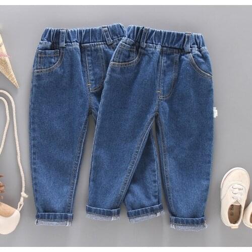 2020 new Spring kids Ripped jeans pants boy girls cotton Leisure pants tracksuits baby toddler children clothes high quality