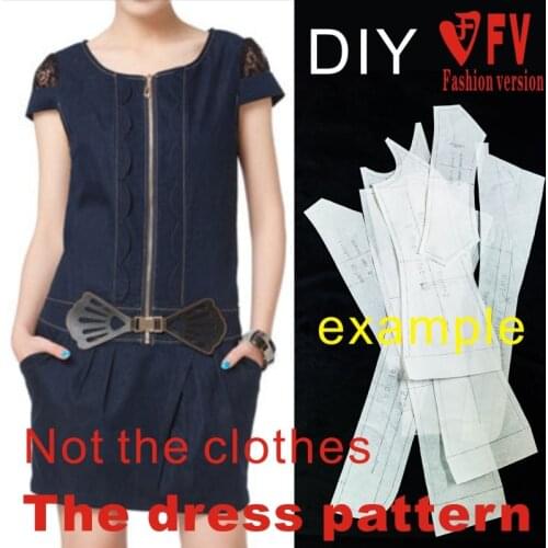 Clothing DIY The dress Dresses Sewing Pattern cutting drawing Womens Dress Sewing Template BLQ-49